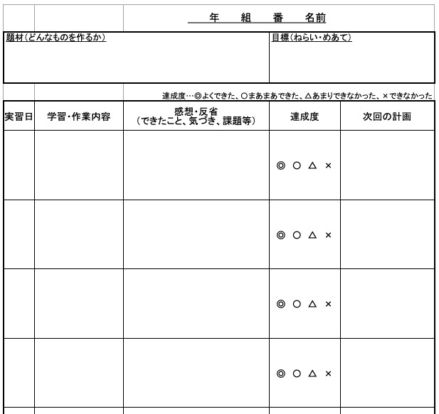 振り返りシート